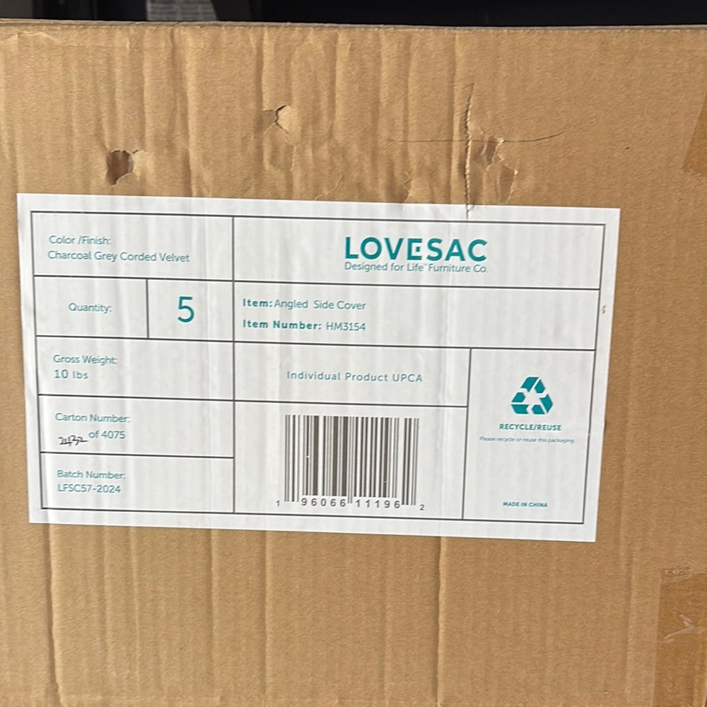 Brand New in Box: Charcoal Grey Angled Side Cover